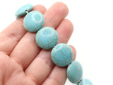 22 18mm Howlite Coin Beads Gemstone Beads Dyed Beads Turquoise Blue Beads Jewelry Making Beading Supplies Howlite Stone Beads