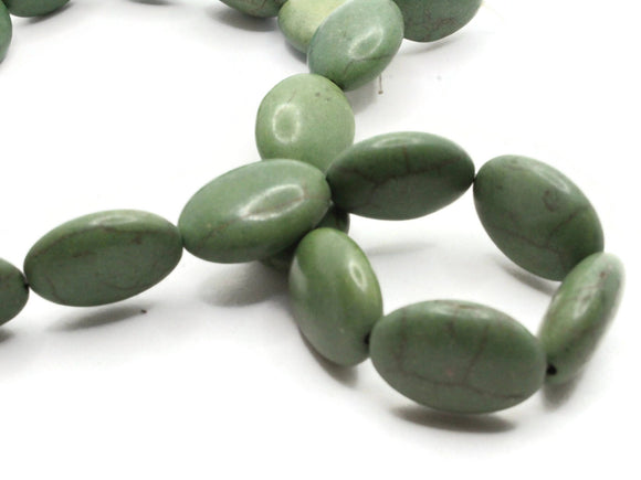 20 20mm Howlite Flat Oval Beads Gemstone Beads Dyed Green Beads Jewelry Making Beading Supplies Howlite Stone Beads