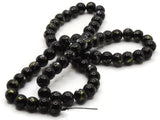 68 6mm Black and Gold Splatter Paint Beads Smooth Round Beads Glass Beads Jewelry Making Beading Supplies Loose Beads to String