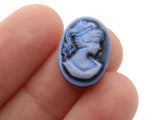 10 18x13mm Cabochons Black Cameo Cabochons Blue Face Cameo Resin Cameos Greek Style Cameo Art Nouveau Cameo Cabs Jewelry Making Supply
