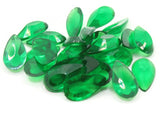 25 20mm Faceted Teardrop Cabochons Clear Green Cabochons Vintage West Germany Plastic Cabochons Jewelry Making Beading Supplies