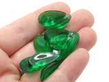 25 20mm Faceted Teardrop Cabochons Clear Green Cabochons Vintage West Germany Plastic Cabochons Jewelry Making Beading Supplies