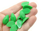 25 20mm Faceted Teardrop Cabochons Opaque Green Cabochons Vintage West Germany Plastic Cabochons Jewelry Making Beading Supplies