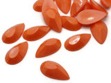 25 20mm Faceted Teardrop Cabochons Orange Cabochons Vintage West Germany Plastic Cabochons Jewelry Making Beading Supplies