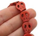 27 15mm Red Howlite Flat Skull Beads Gemstone Beads Stone Red Dyed Beads Jewelry Making Beading Supplies