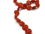 26 15mm Howlite Pumpkin Beads Jack O' Lantern Gemstone Beads Dyed Beads Orange Stone Beads Jewelry Making Beading Supplies