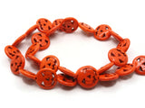 26 15mm Howlite Pumpkin Beads Jack O' Lantern Gemstone Beads Dyed Beads Orange Stone Beads Jewelry Making Beading Supplies