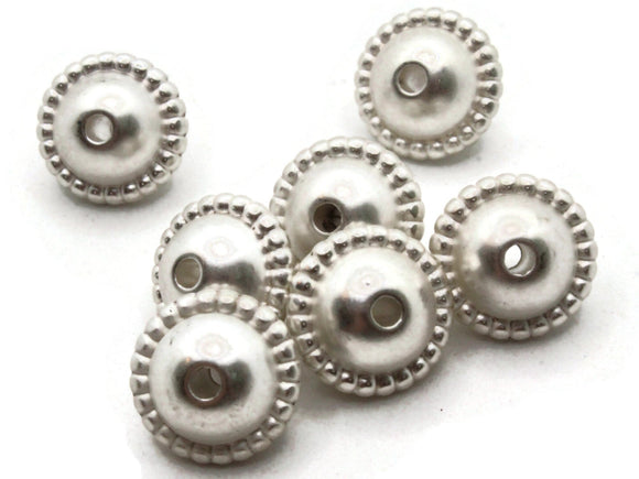 7 16mm Round Saucer Beads Vintage Silver Plated Plastic Beads Jewelry Making Beading Supplies Uncirculated Loose Bead Smileyboy
