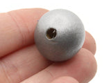 6 21mm Round Silvery Gray Wood Beads Vintage New Old Stock Wooden Beads Ball Beads Jewelry Making Beading Supplies
