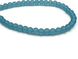 46 5mm Clear Sky Blue Frosted Glass Beads Round Beads Jewelry Making Beading Supplies Loose Beads Smooth Round Beads