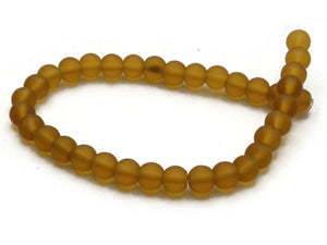 35 7mm Clear Honey Brown Frosted Glass Beads Round Beads Jewelry Making Beading Supplies Loose Beads Smooth Round Beads