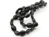 42 10mm Dyed Black Howlite Flat Oval Gemstone Beads Jewelry Making Beading Supplies Howlite Stone Beads