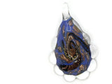 Multi-Color on Blue Spiral Foil Glass Pendant Teardrop Pendant Jewelry Making Beading Supplies