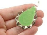 Multi-Color on Green Spiral Foil Glass Pendant Teardrop Pendant Jewelry Making Beading Supplies