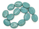 13 27mm Howlite Flat Oval Large Hole Gemstone Beads Dyed Turquoise Blue Worry Beads Jewelry Making Beading Supplies Howlite Stone Beads