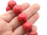 24 17mm Round Pink Howlite Beads Gemstone Beads Dyed Beads Jewelry Making Beading Supplies Howlite Stone Beads