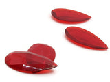 4 50mm Faceted Teardrop Cabochons Red Cabochons Vintage West Germany Plastic Cabochons Jewelry Making Beading Supplies