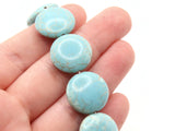 22 18mm Howlite Coin Beads Gemstone Beads Dyed Beads Turquoise Blue Beads Jewelry Making Beading Supplies Howlite Stone Beads