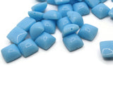 30 12mm Blue Vintage Plastic Beads Square Pillow Beads Jewelry Making Beading Supplies Loose Beads to String
