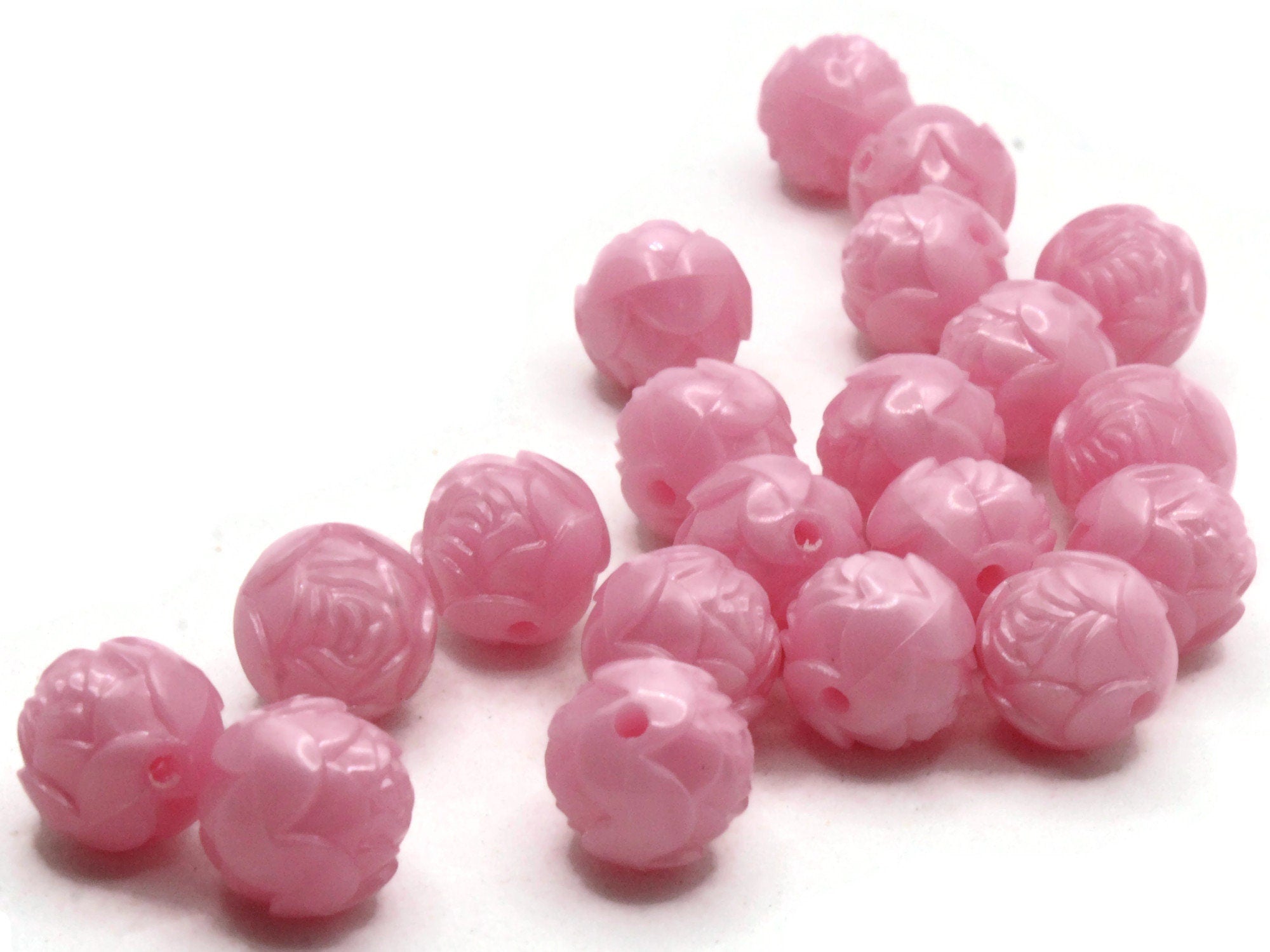 Vintage Rose Pink Opaque Plastic Pony Beads 6 x 9mm, 500 beads