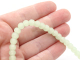 37 7mm Clear Seafoam Green Frosted Glass Beads Round and Rondelle Beads Jewelry Making Beading Supplies Loose Beads Smooth Rondelle Beads