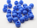 30 14mm Denim Blue Large Hole Beads Plastic Beads Jewelry Making Beading Supplies Round Beads Macrame Beads Hair Beads Loose Beads