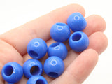 30 14mm Denim Blue Large Hole Beads Plastic Beads Jewelry Making Beading Supplies Round Beads Macrame Beads Hair Beads Loose Beads