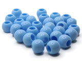 30 14mm Sky Blue Large Hole Beads Plastic Beads Jewelry Making Beading Supplies Round Beads Macrame Beads Hair Beads Loose Beads