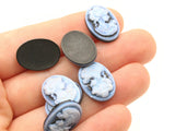 10 18x13mm Cabochons Black Cameo Cabochons Blue Face Cameo Resin Cameos Victorian Style Cameo Art Nouveau Cameo Cabs Jewelry Making Supply