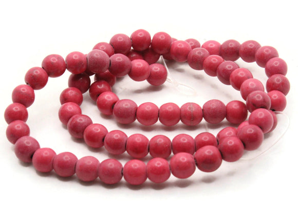 68 5mm to 6mm Round Pink Howlite Beads Gemstone Beads Dyed Beads Pink Beads Jewelry Making Beading Supplies Howlite Stone Beads