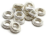 15 12mm Vintage Silver Bumpy Ring Beads Silver Plated Plastic Beads Round Ring Beads Jewelry Making Beading Supplies Loose Beads