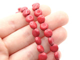 52 8mm Howlite Coin Beads Gemstone Beads Dyed Beads Red Beads Jewelry Making Beading Supplies Howlite Stone Beads