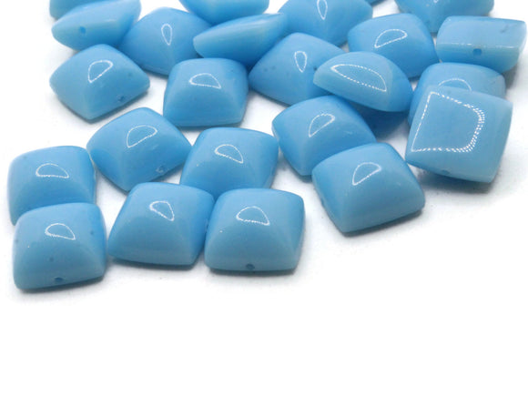 30 12mm Blue Vintage Plastic Beads Square Pillow Beads Jewelry Making Beading Supplies Loose Beads to String