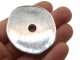 45mm Vintage Silver Beads Dimpled Donut Beads Silver Plated Plastic Beads Vintage Beads Jewelry Making Beading Supplies Loose Beads