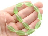 11 17mm Clear Green Frosted Glass Beads Frosted Bicone Beads Jewelry Making Beading Supplies Loose Beads Beach Glass Beads