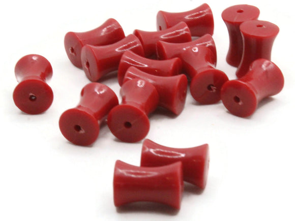 16 15mm Red Hourglass Beads Tapered Tube Beads Vintage Plastic Beads New Old Stock Beads Jewelry Making Beading Supplies Trumpet Beads