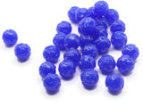 30 12mm Blue Pressed Rose Beads Full Strand Vintage Pressed Plastic Beads Round Floral Beads Jewelry Making Beading Supplies Smileyboy