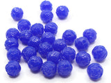 30 12mm Blue Pressed Rose Beads Full Strand Vintage Pressed Plastic Beads Round Floral Beads Jewelry Making Beading Supplies Smileyboy