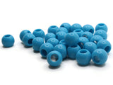 30 14mm Cyan Blue Large Hole Beads Plastic Beads Jewelry Making Beading Supplies Round Beads Macrame Beads Hair Beads Loose Beads