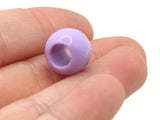 30 14mm Light Purple Large Hole Beads Plastic Beads Jewelry Making Beading Supplies Round Beads Macrame Beads Hair Beads Loose Beads
