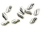 10 18mm Silver Flat Twisting Tube Beads Vintage Silver Plated Plastic Beads Jewelry Making Beading Supplies Long Shiny Metal Focal Beads