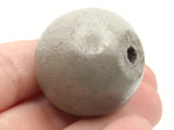 4 29mm Round Gray Wood Beads Vintage New Old Stock Wooden Beads Ball Beads Jewelry Making Beading Supplies