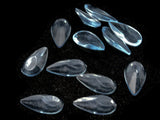 12 20mm Faceted Teardrop Cabochons Clear Ice Blue Cabochons Vintage West Germany Plastic Cabochons Jewelry Making Beading Supplies