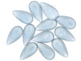 12 20mm Faceted Teardrop Cabochons Clear Ice Blue Cabochons Vintage West Germany Plastic Cabochons Jewelry Making Beading Supplies