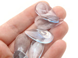 12 20mm Faceted Teardrop Cabochons Clear Ice Blue Cabochons Vintage West Germany Plastic Cabochons Jewelry Making Beading Supplies