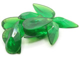 12 20mm Faceted Teardrop Cabochons Clear Green Cabochons Vintage West Germany Plastic Cabochons Jewelry Making Beading Supplies