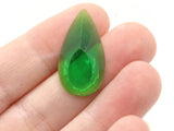 12 20mm Faceted Teardrop Cabochons Clear Green Cabochons Vintage West Germany Plastic Cabochons Jewelry Making Beading Supplies