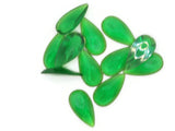 12 20mm Faceted Teardrop Cabochons Clear Green Cabochons Vintage West Germany Plastic Cabochons Jewelry Making Beading Supplies