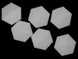 6 30mm Two Hole White Acrylic Beads Double Drilled Plastic Hexagon Open Back Beads Jewelry Making Beading Supplies Loose Beads Smileyboy