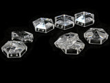 8 24mm Two Hole Clear Acrylic Beads Double Drilled Plastic Hexagon Open Back Beads Jewelry Making Beading Supplies Loose Beads Smileyboy